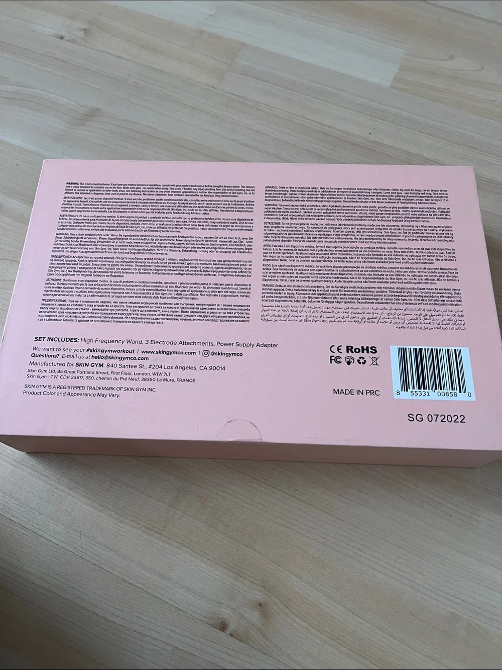 Skin Gym High-Frequency Wand in Pink - Acne & Blemish Treatment